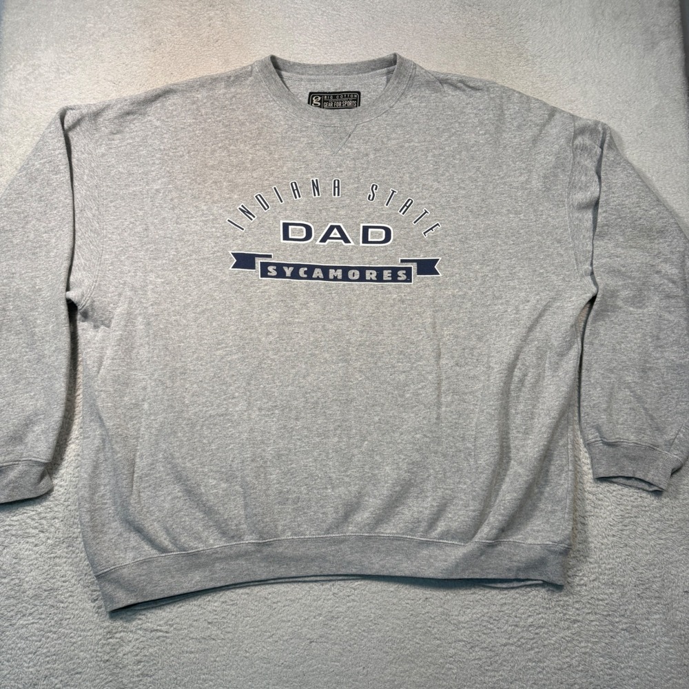 Vintage 90s Gear For Sports Sweatshirt Mens XXL Gray Indiana State Dad Sycamores